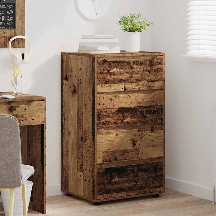 Opslagkasten 2 pcs Oud Hout 60 x 48 x 105 cm Bewerkt hout