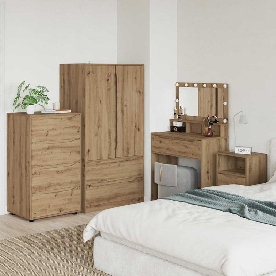 Opslagkasten 2 pcs Artisan Eiken 60 x 48 x 105 cm Bewerkt hout