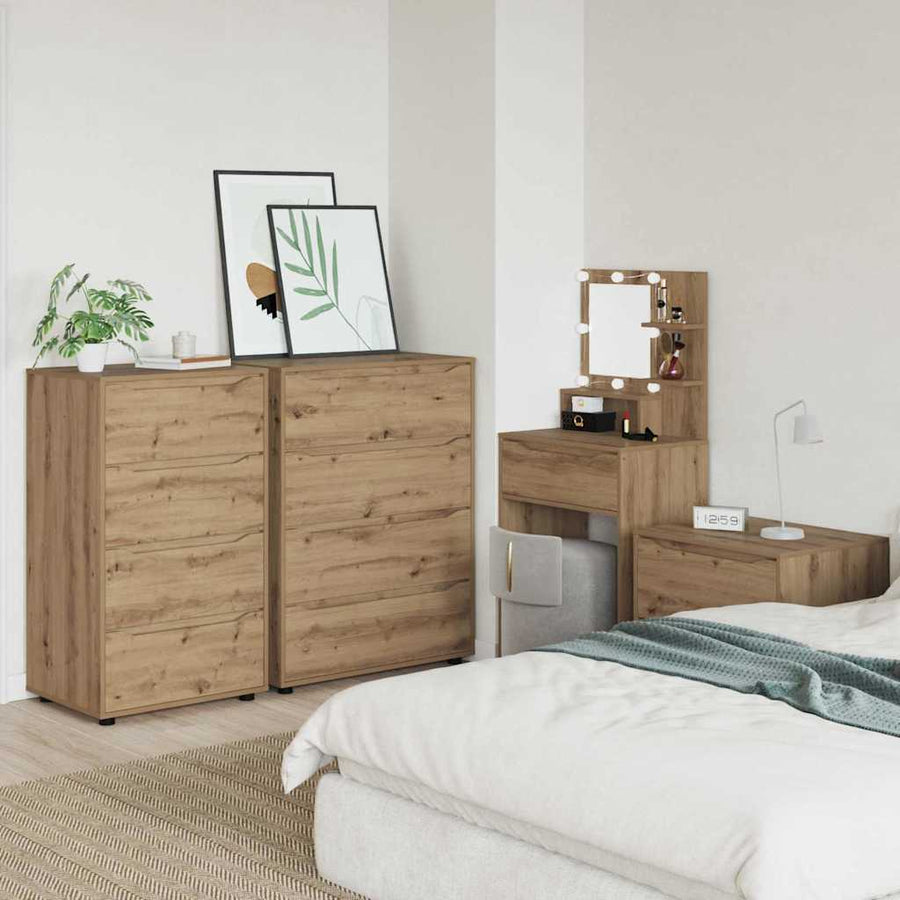 Opslagkasten 2 pcs Artisan Eiken 60 x 48 x 105 cm Bewerkt hout