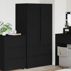 Badkamerkast 79,5x49x156 cm zwart bewerkt hout