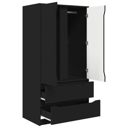 Badkamer Kast met lade Zwart 79,5 x 49 x 156 cm Bewerkt hout