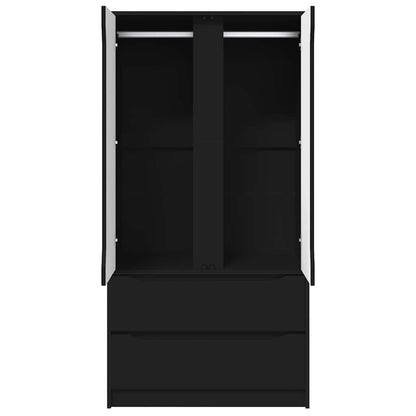 Badkamer Kast met lade Zwart 79,5 x 49 x 156 cm Bewerkt hout