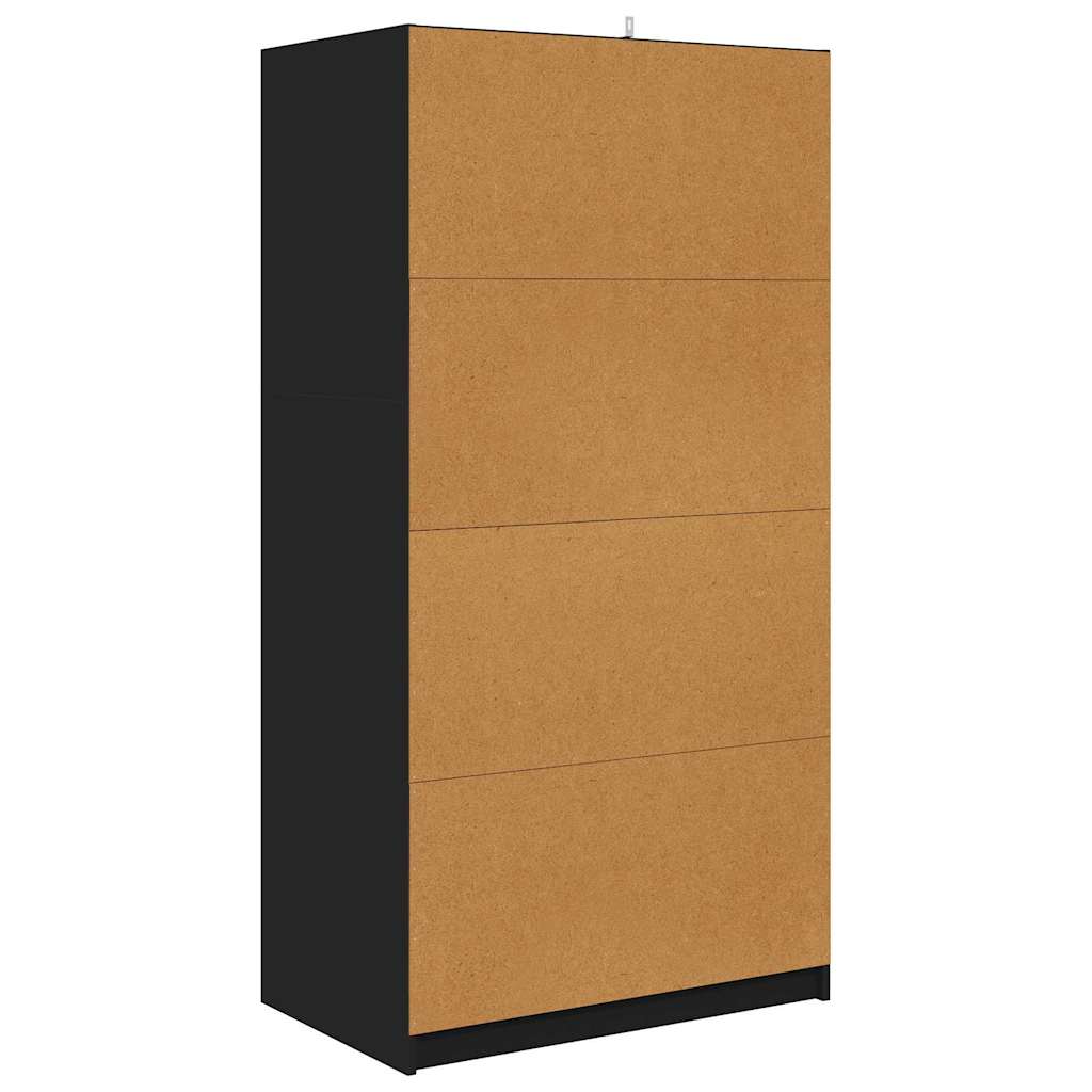 Badkamer Kast met lade Zwart 79,5 x 49 x 156 cm Bewerkt hout