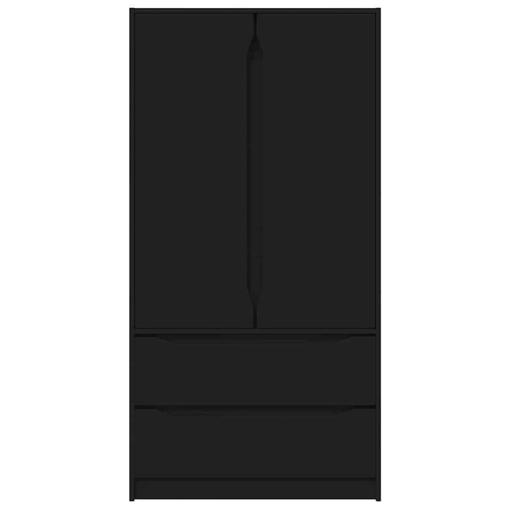 Badkamer Kast met lade Zwart 79,5 x 49 x 156 cm Bewerkt hout