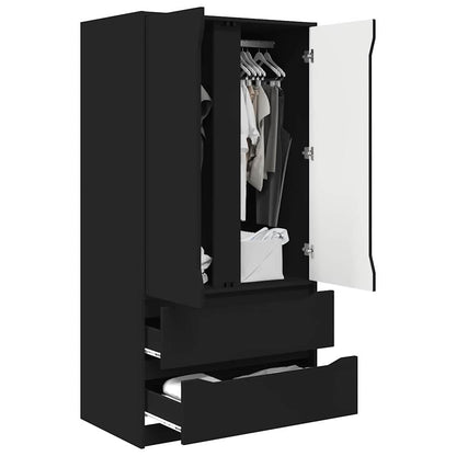 Badkamer Kast met lade Zwart 79,5 x 49 x 156 cm Bewerkt hout