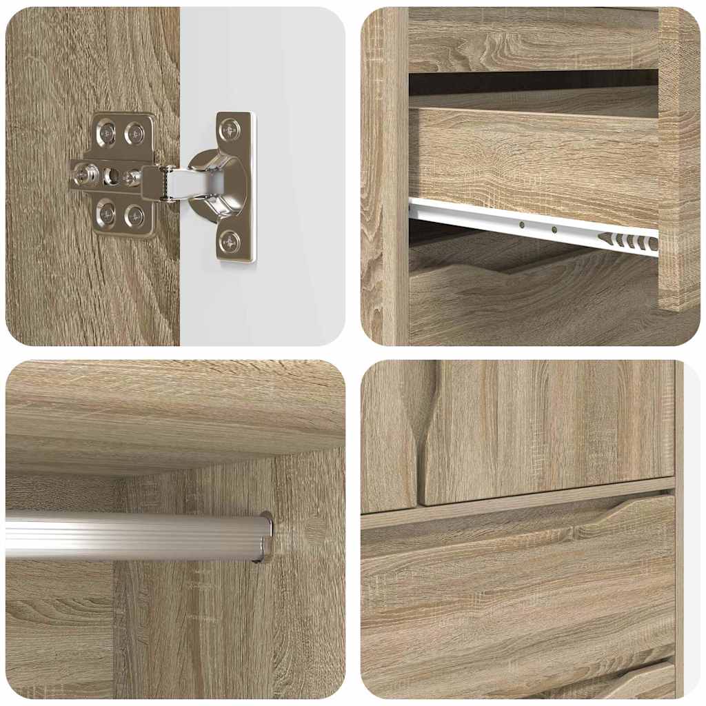 Badkamer Kast Sonoma Eiken 79,5 x 49 x 156 cm Bewerkt hout