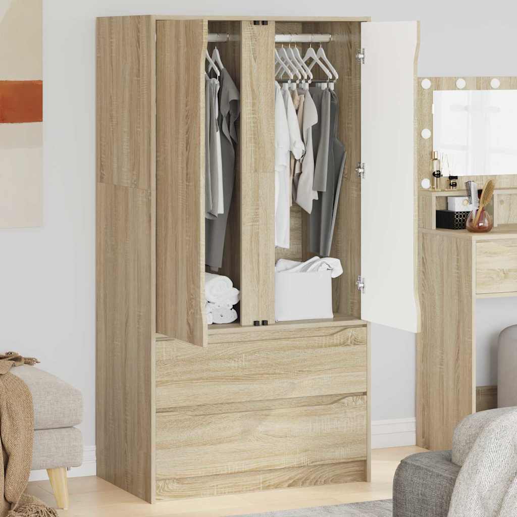 Badkamer Kast Sonoma Eiken 79,5 x 49 x 156 cm Bewerkt hout