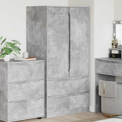 Badkamer Kast Beton Grijs 79,5 x 49 x 156 cm Bewerkt hout