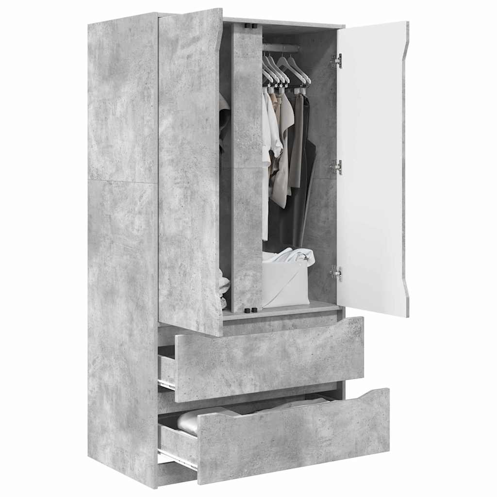 Badkamer Kast Beton Grijs 79,5 x 49 x 156 cm Bewerkt hout