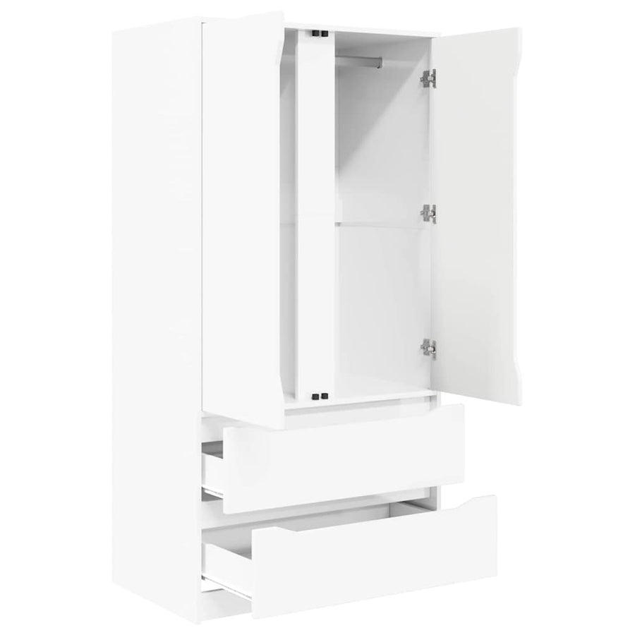 Badkamer Kast Hoogglans wit 79,5 x 49 x 156 cm Bewerkt hout