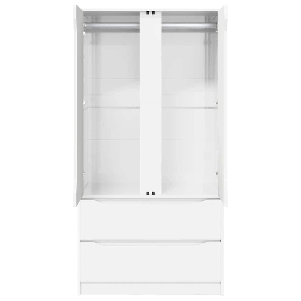 Badkamer Kast Hoogglans wit 79,5 x 49 x 156 cm Bewerkt hout
