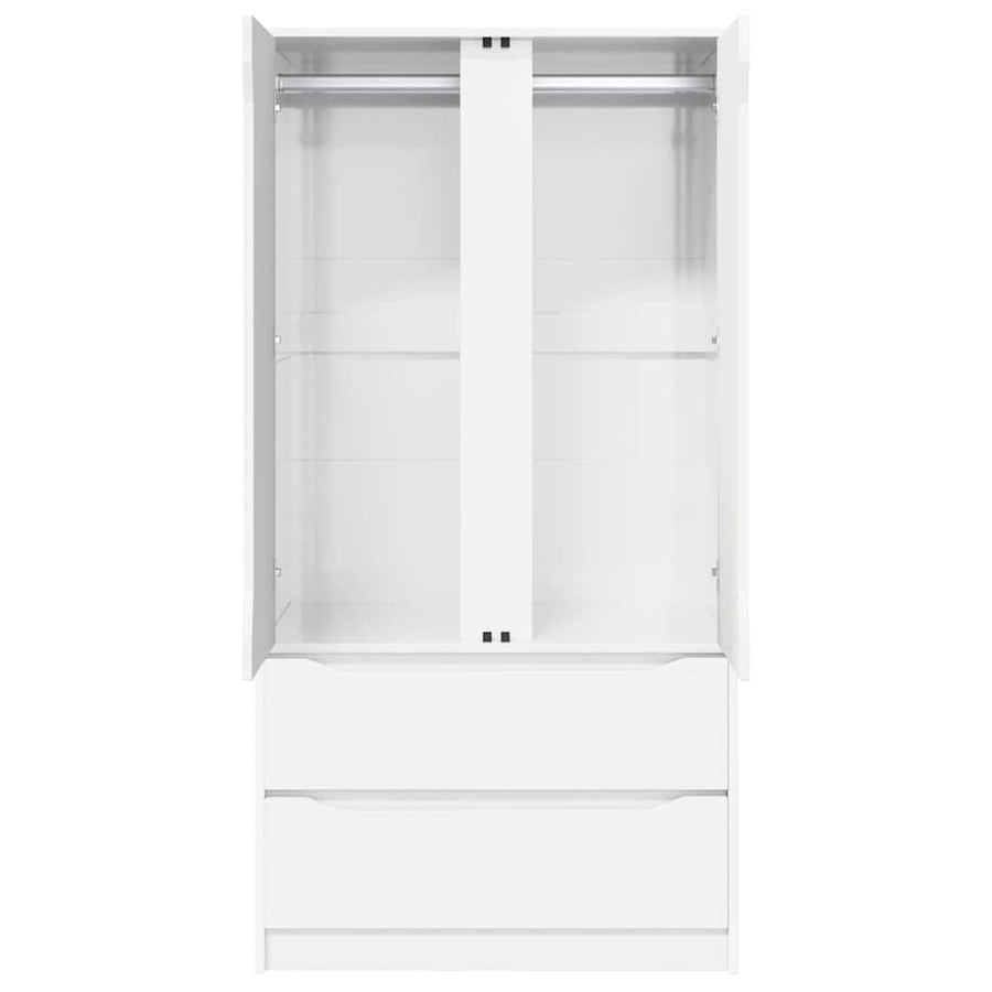 Badkamer Kast Hoogglans wit 79,5 x 49 x 156 cm Bewerkt hout