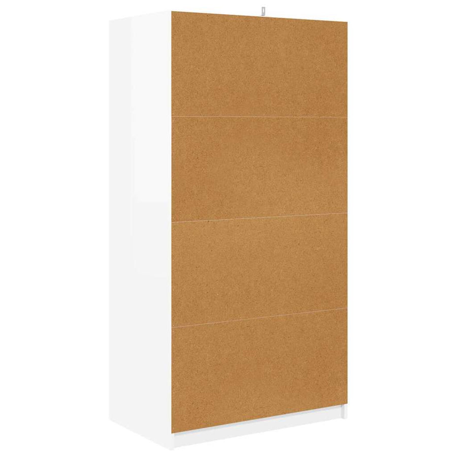 Badkamer Kast Hoogglans wit 79,5 x 49 x 156 cm Bewerkt hout