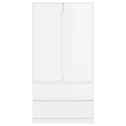 Badkamer Kast Hoogglans wit 79,5 x 49 x 156 cm Bewerkt hout