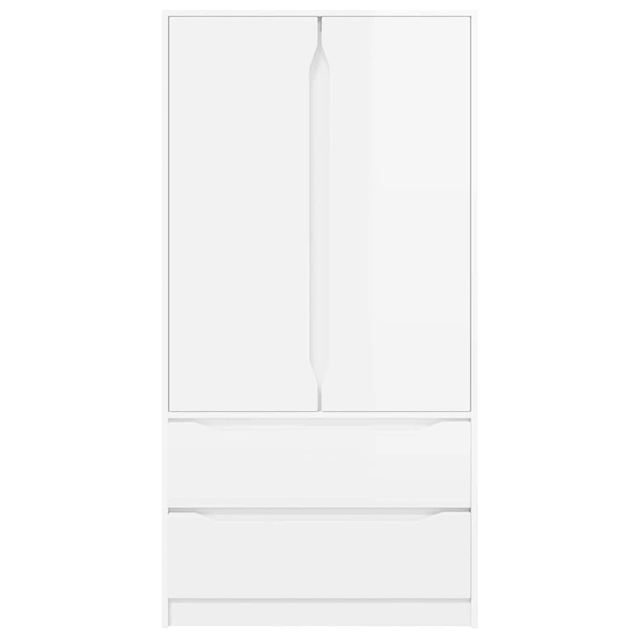 Badkamer Kast Hoogglans wit 79,5 x 49 x 156 cm Bewerkt hout