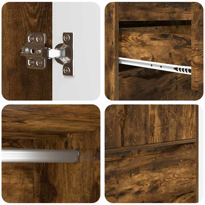 Badkamer Kast Gerookt eiken 79,5 x 49 x 156 cm Bewerkt hout