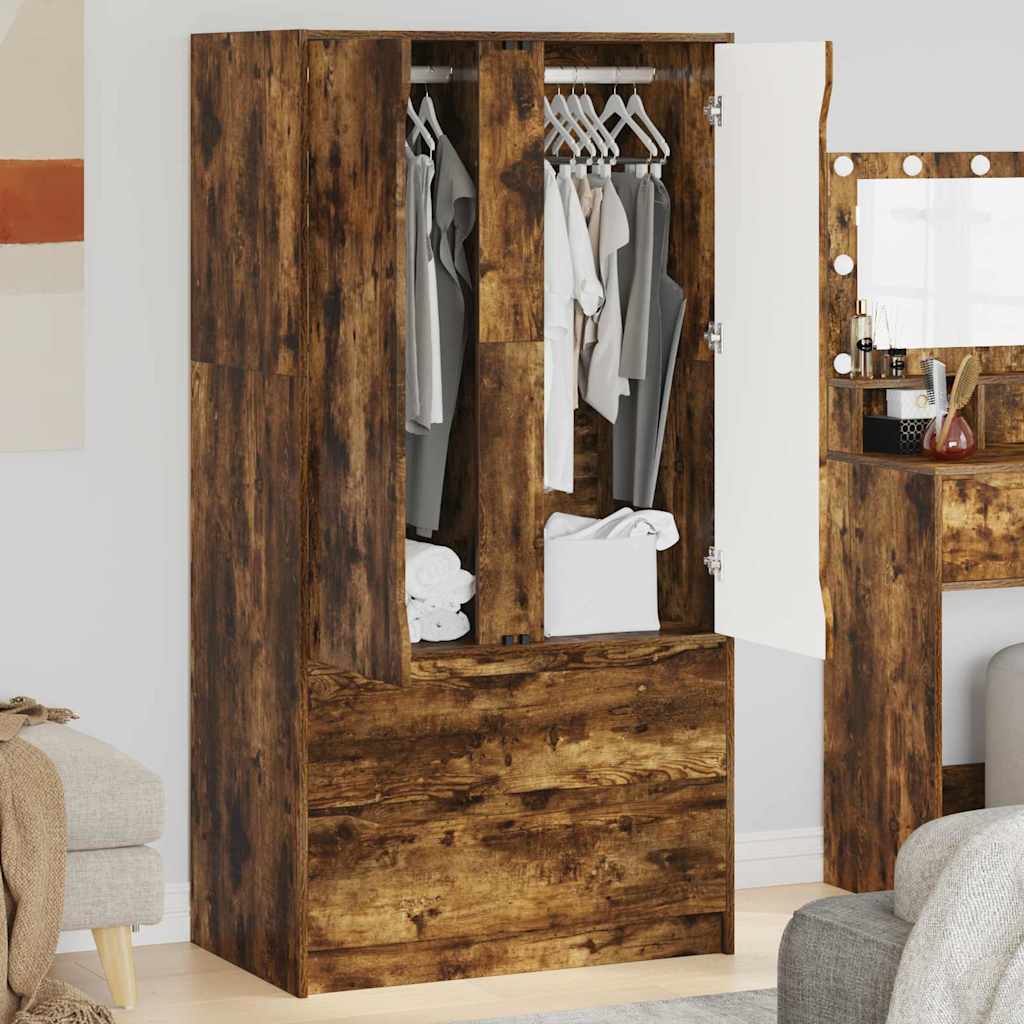 Badkamer Kast Gerookt eiken 79,5 x 49 x 156 cm Bewerkt hout