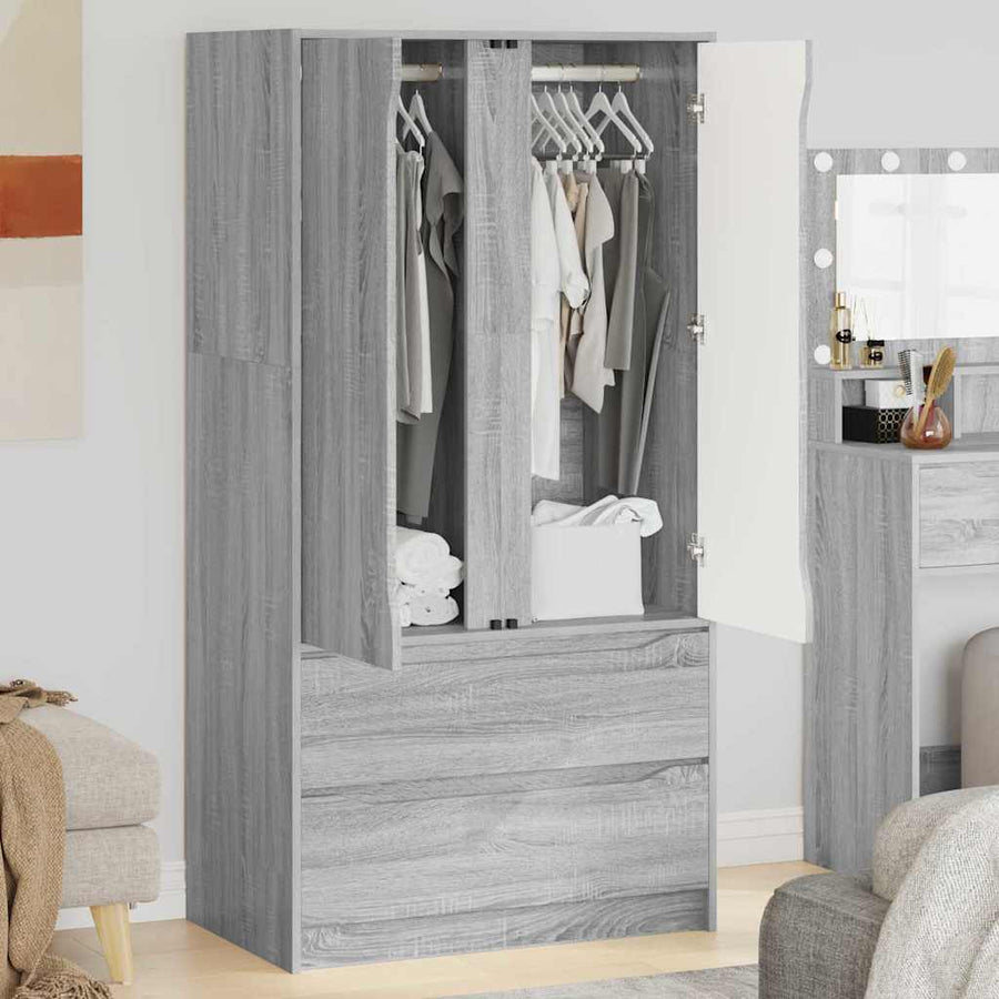 Badkamer Kast Grijs Sonoma 79,5 x 49 x 156 cm Bewerkt hout