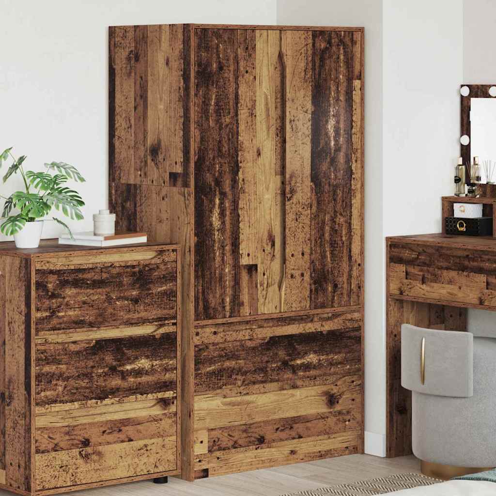 Badkamer Kast met lade Oud Hout 79,5 x 49 x 156 cm Bewerkt hout