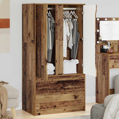 Badkamer Kast met lade Oud Hout 79,5 x 49 x 156 cm Bewerkt hout