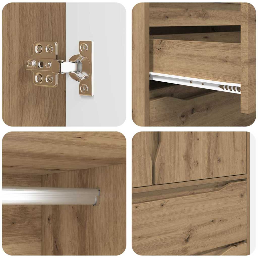 Badkamer Kast Artisan Eiken 79,5 x 49 x 156 cm Bewerkt hout