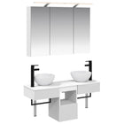 Badkamerset 100x14,5x70 cm wit bewerkt hout