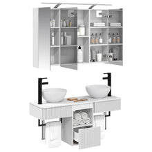 Badkamerkastenset 4 pcs Wit 100 x 14,5 x 70 cm Bewerkt hout
