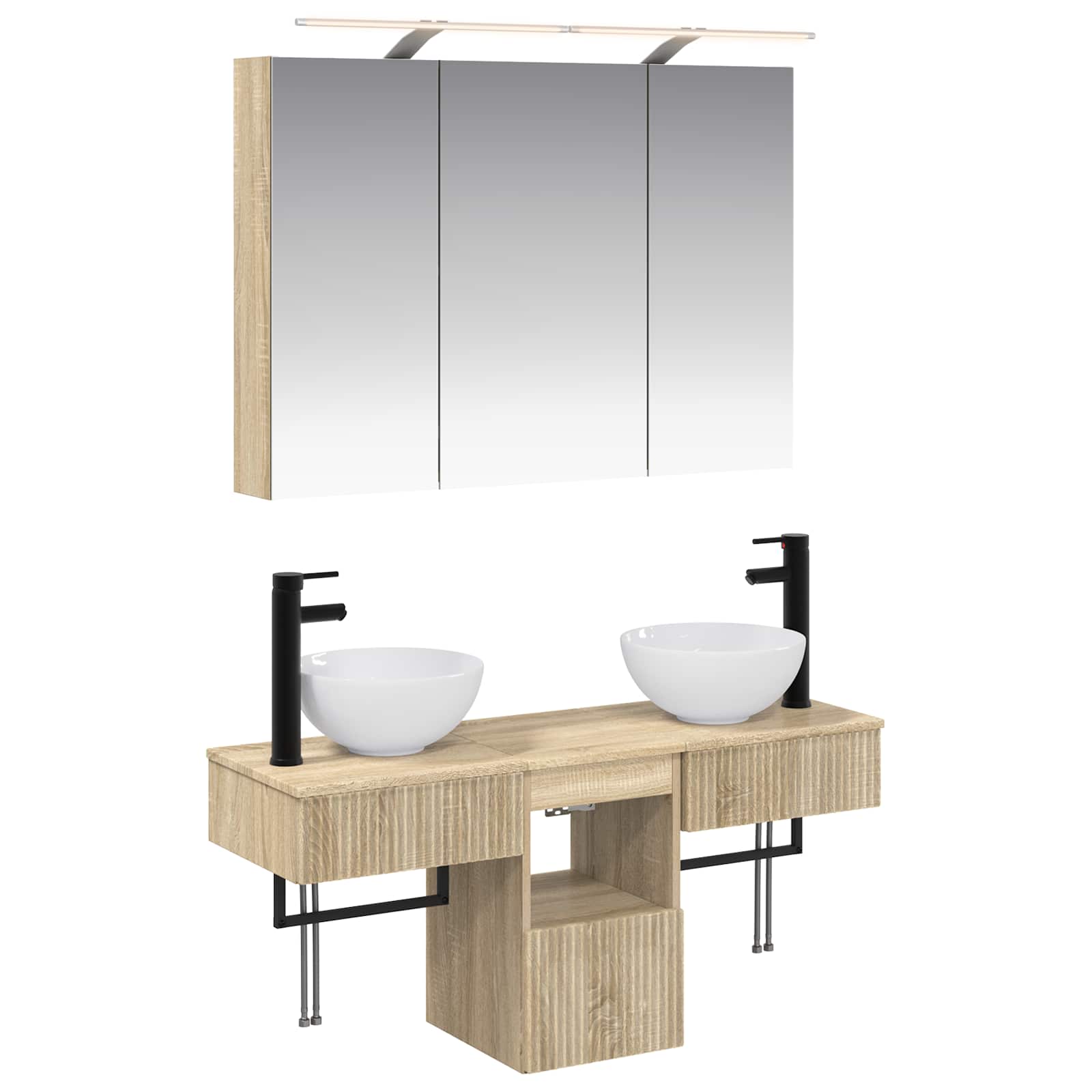 Badkamerkastenset 4 pcs Sonoma Eiken 100 x 14,5 x 70 cm