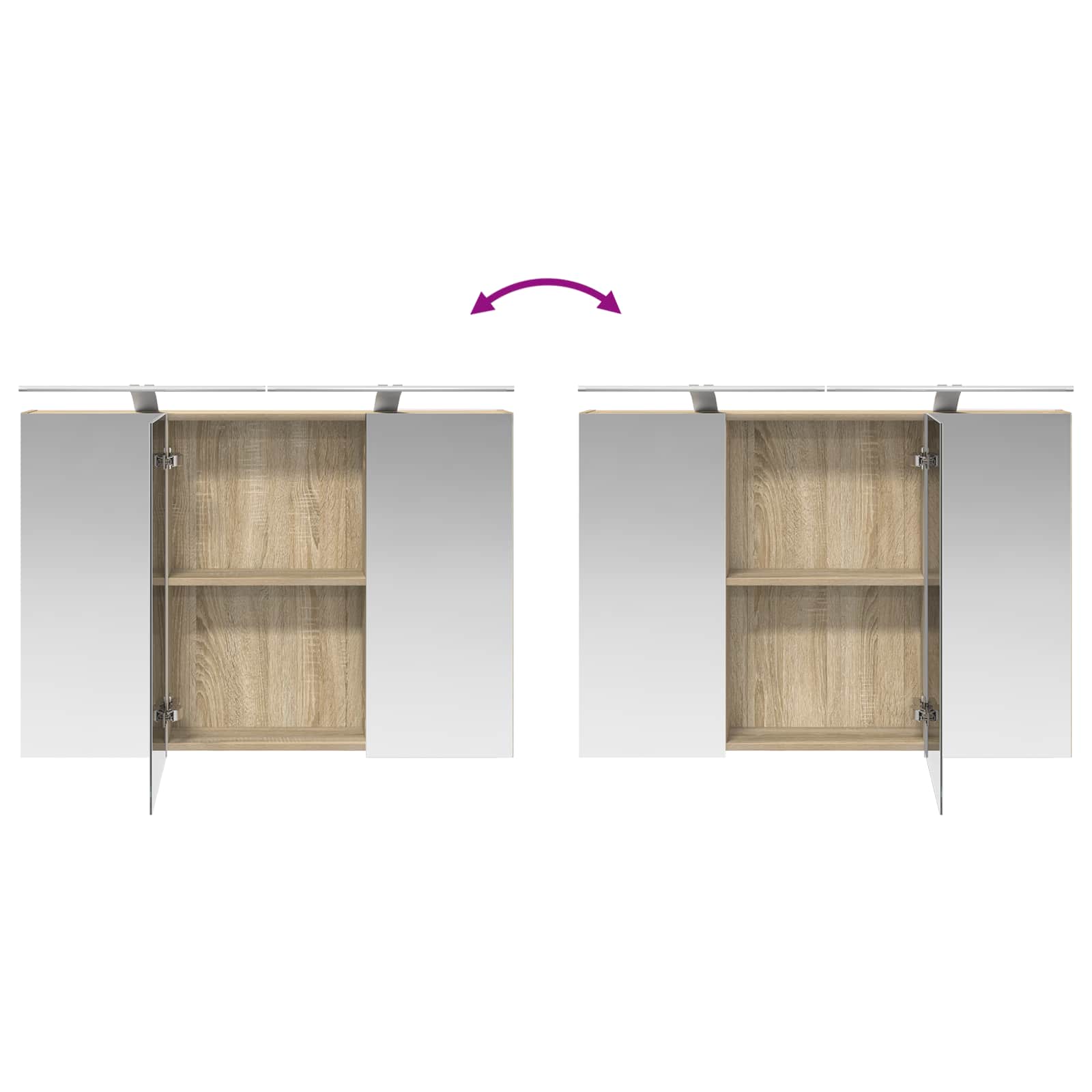 Badkamerkastenset 4 pcs Sonoma Eiken 100 x 14,5 x 70 cm