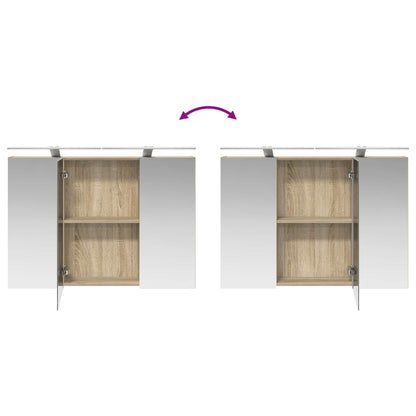 Badkamerkastenset 4 pcs Sonoma Eiken 100 x 14,5 x 70 cm