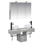Badkamerkastenset 100x14,5x70 cm betongrijs