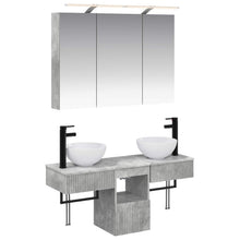 Badkamerkastenset 4 pcs Betongrijs 100 x 14,5 x 70 cm