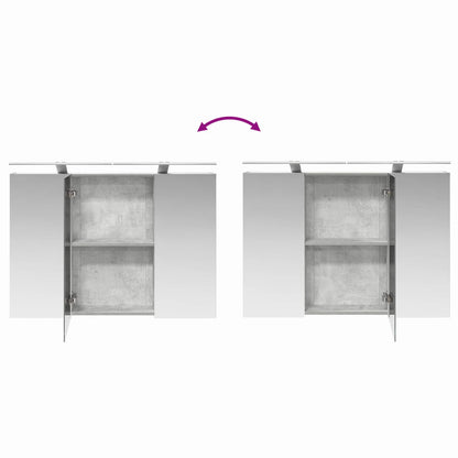 Badkamerkastenset 4 pcs Betongrijs 100 x 14,5 x 70 cm