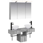 Badkamerkastenset 4 stuks bewerkt hout grijs Sonoma 100x14,5x70 cm