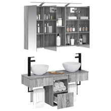 Badkamerkastenset 4 pcs Grijs Sonoma 100 x 14,5 x 70 cm
