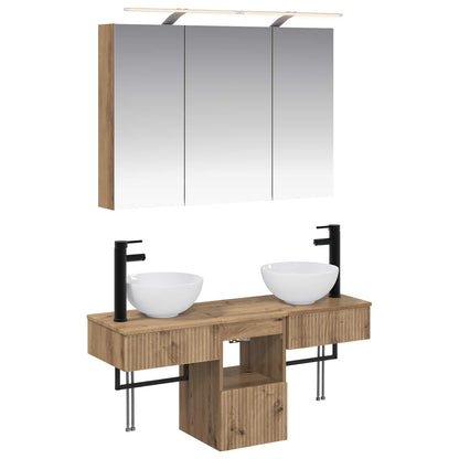 Badkamerkast set 4 pcs 100 x 14,5 x 70 cm Bewerkt hout
