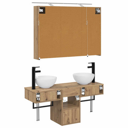Badkamerkast set 4 pcs 100 x 14,5 x 70 cm Bewerkt hout
