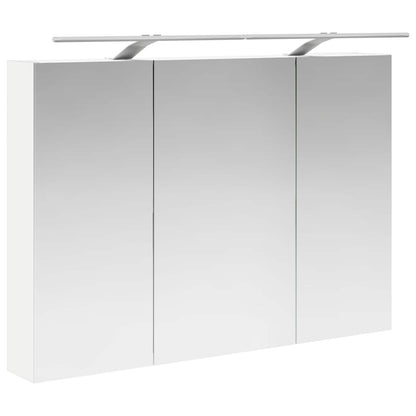 Badkamermeubelset Wandgemonteerd 6 pcs Wit Bewerkt hout en glas