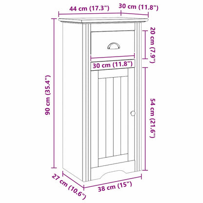 Badkamer Kast BODO Honingbruin 44 x 30 x 90 cm Bewerkt hout