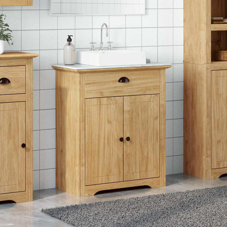 Badkamer Kast BODO Honingbruin 70 x 35 x 80 cm Bewerkt hout