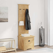 Halkast 50x40x156,7 cm bewerkt hout honingbruin