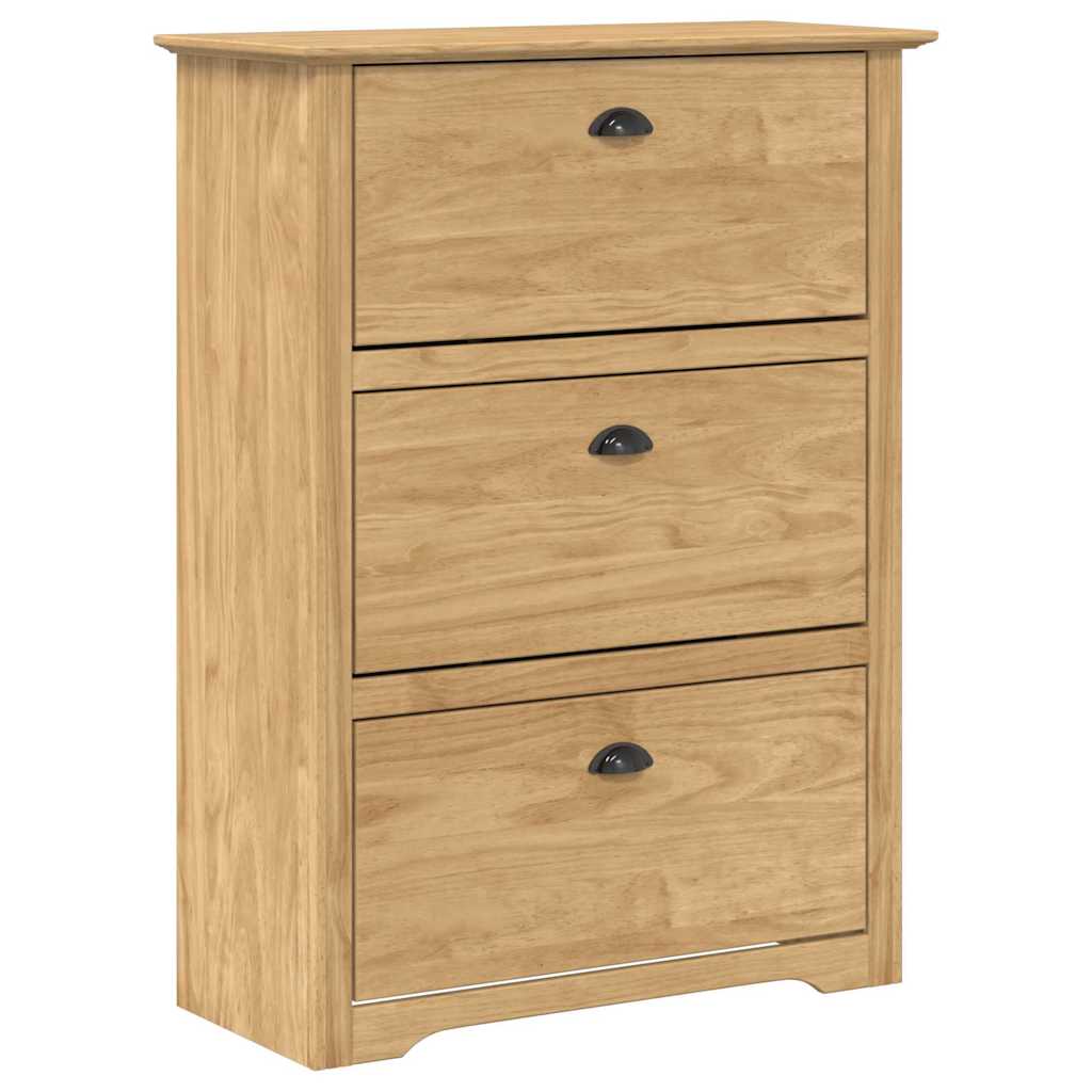 Schoenenrek BODO Honingbruin 80 x 35 x 118 cm Bewerkt hout