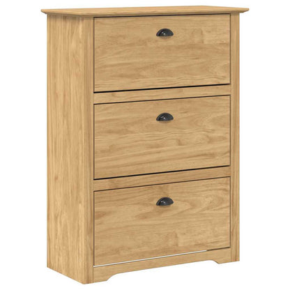 Schoenenrek BODO Honingbruin 80 x 35 x 118 cm Bewerkt hout