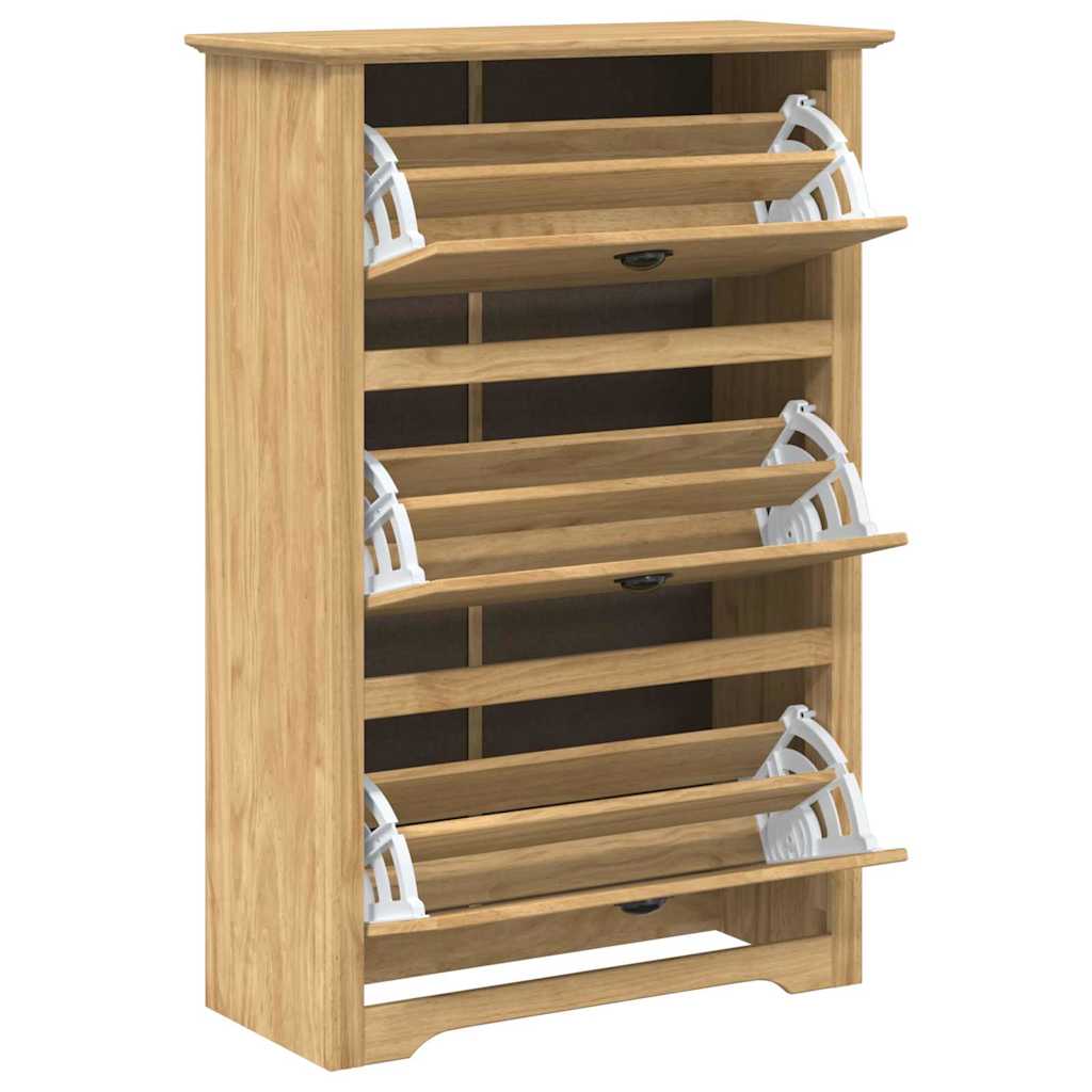 Schoenenrek BODO Honingbruin 80 x 35 x 118 cm Bewerkt hout