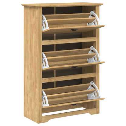 Schoenenrek BODO Honingbruin 80 x 35 x 118 cm Bewerkt hout