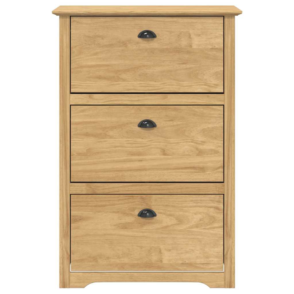 Schoenenrek BODO Honingbruin 80 x 35 x 118 cm Bewerkt hout