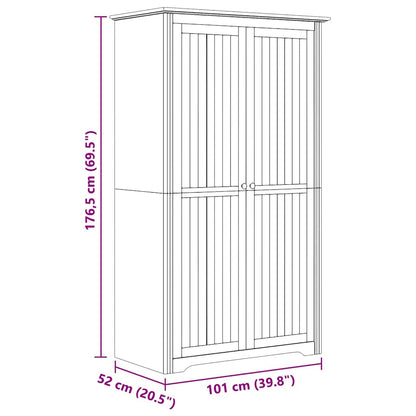 Kledingkast BODO Honingbruin 53,5 x 99 x 173 cm Bewerkt hout