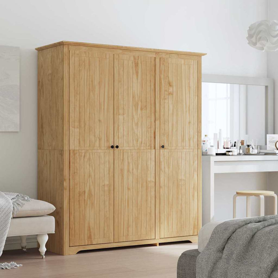 Kledingkast BODO Honingbruin 146 x 53,5 x 173 cm Bewerkt hout