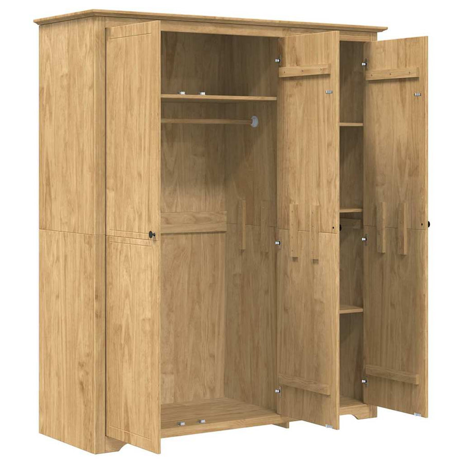Kledingkast BODO Honingbruin 146 x 53,5 x 173 cm Bewerkt hout