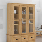 Kast met glazen deuren 115,5x38,5x117,7 cm honingbruin